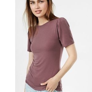 Express Mauve Puff Sleeve Top